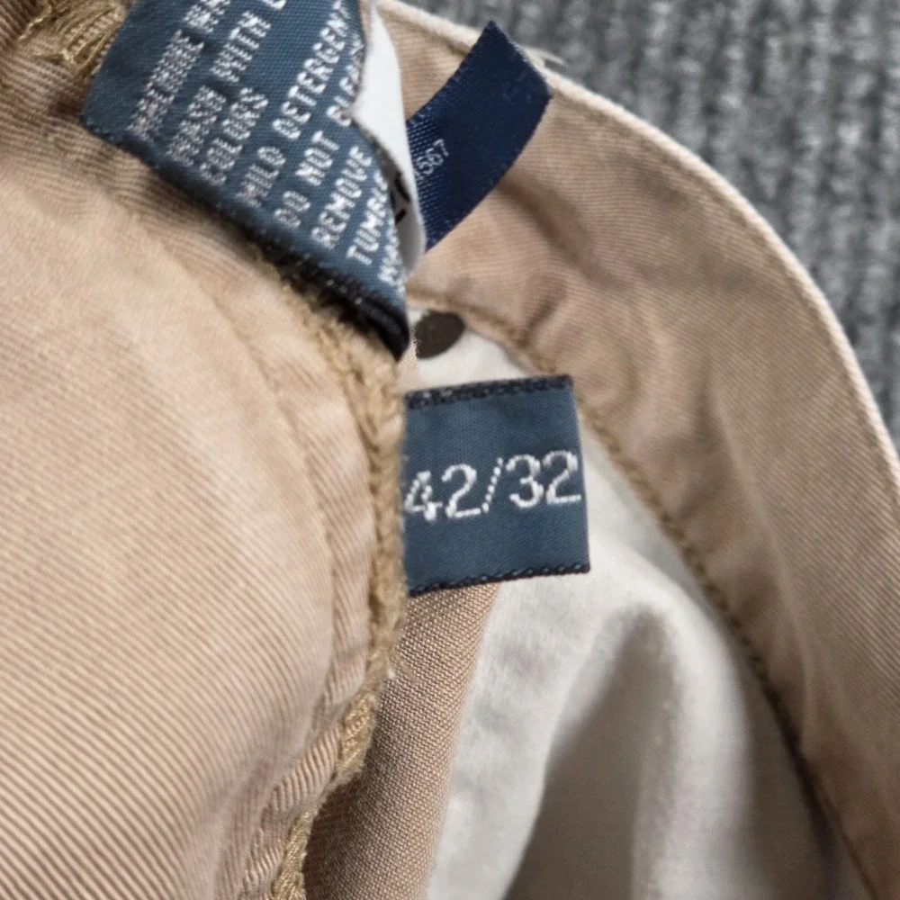 Polo Ralph Lauren Straight 650 Pants Mens 42x32 Khaki Tan Cotton Denim Style Y2K